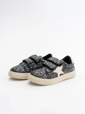Sparkly Black Velcro Sneakers