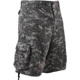 Subdued Urban Digital Camouflage - Vintage Infantry Utility Army BDU Cargo Shorts - Heavyweight Cotton - Zipper Fly