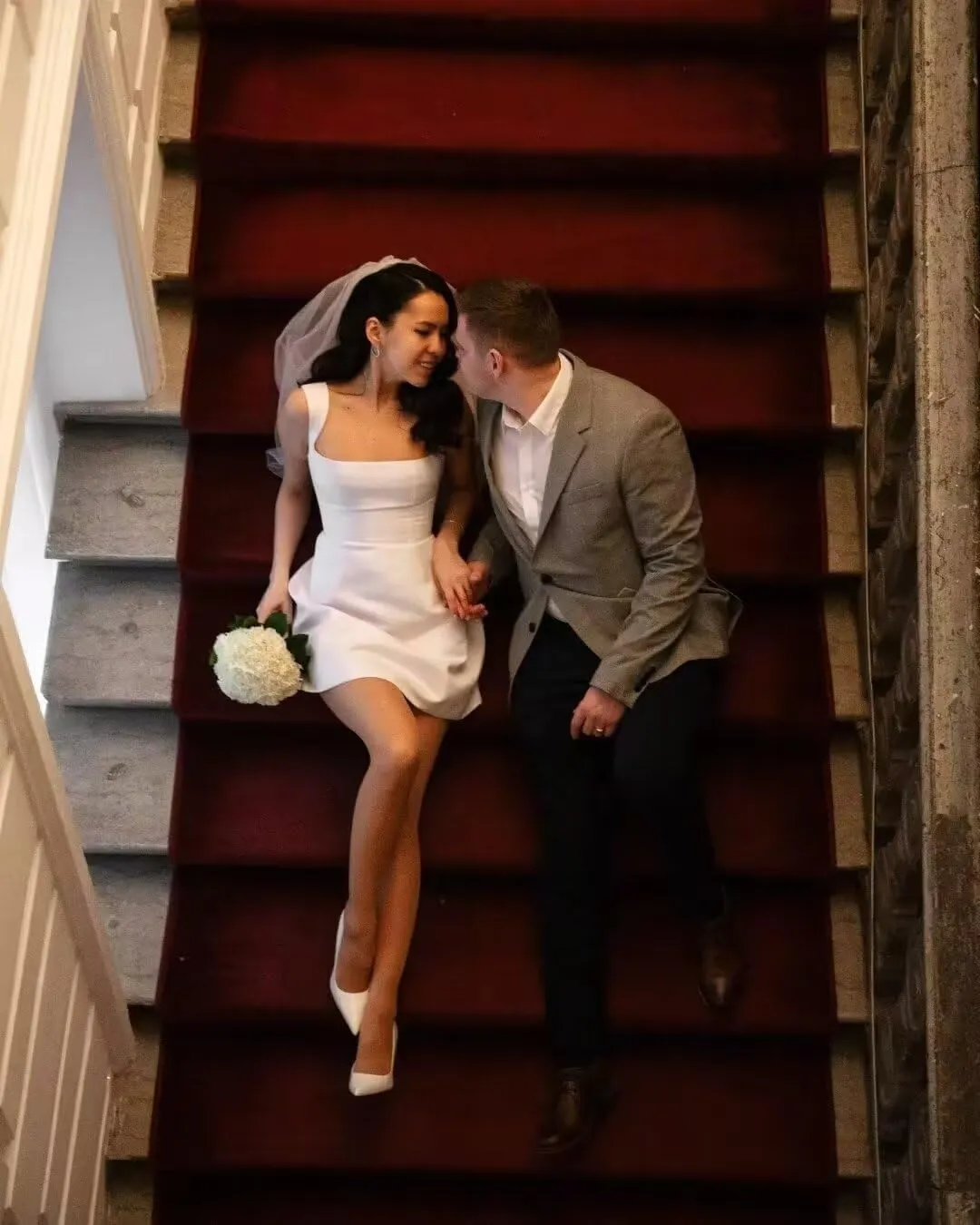 Sweetheart Short Wedding Dress for Bride Detachable Sleeves Boho Wedding Dress Tulle Bridal Gown