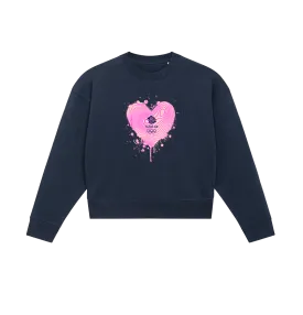 Team GB Graffiti Cropped Sweatshirt Navy