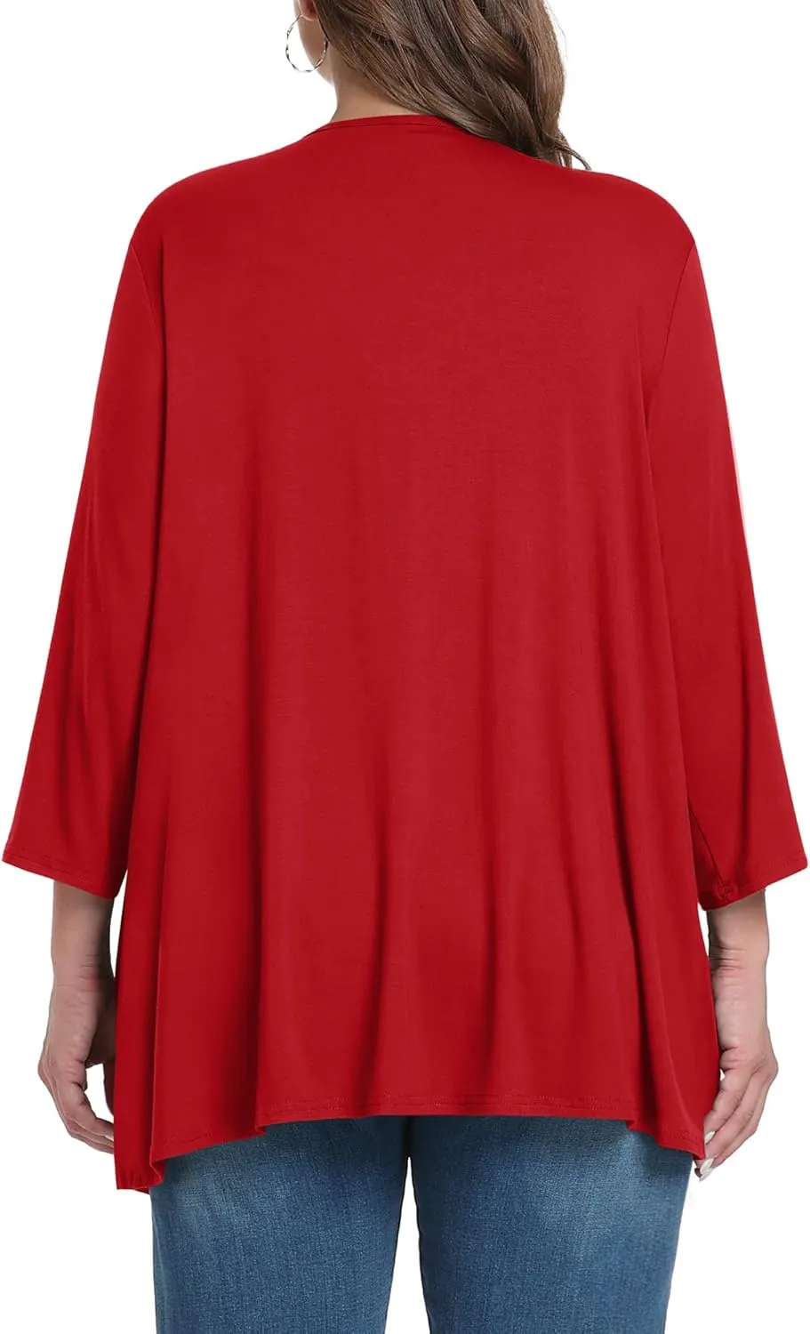 TIANZHU Women Cardigan Lightweight 3/4 Sleeve Casual Open Front Light Cardigan Drape Duster Sweaters