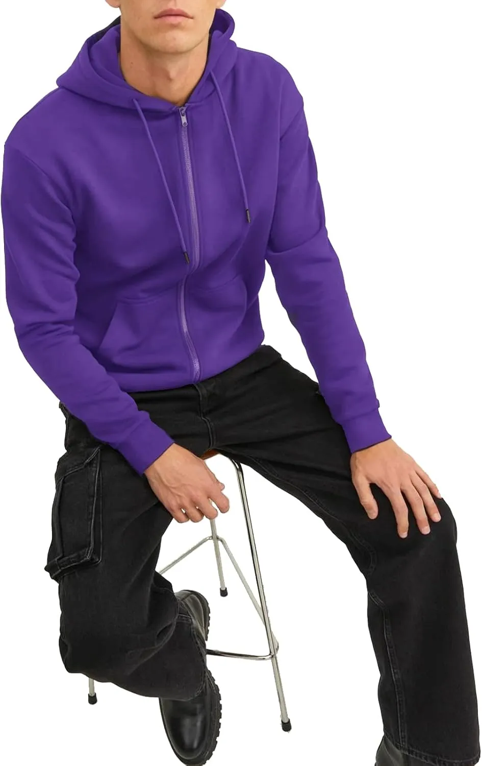 TUVEKE Men's Zip Up Hoodie Athletic Hoodies Long Sleeve Fleece Hooded Sweatshirts Lightweigt With Pockets (S-3XL)