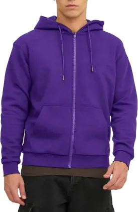 TUVEKE Men's Zip Up Hoodie Athletic Hoodies Long Sleeve Fleece Hooded Sweatshirts Lightweigt With Pockets (S-3XL)