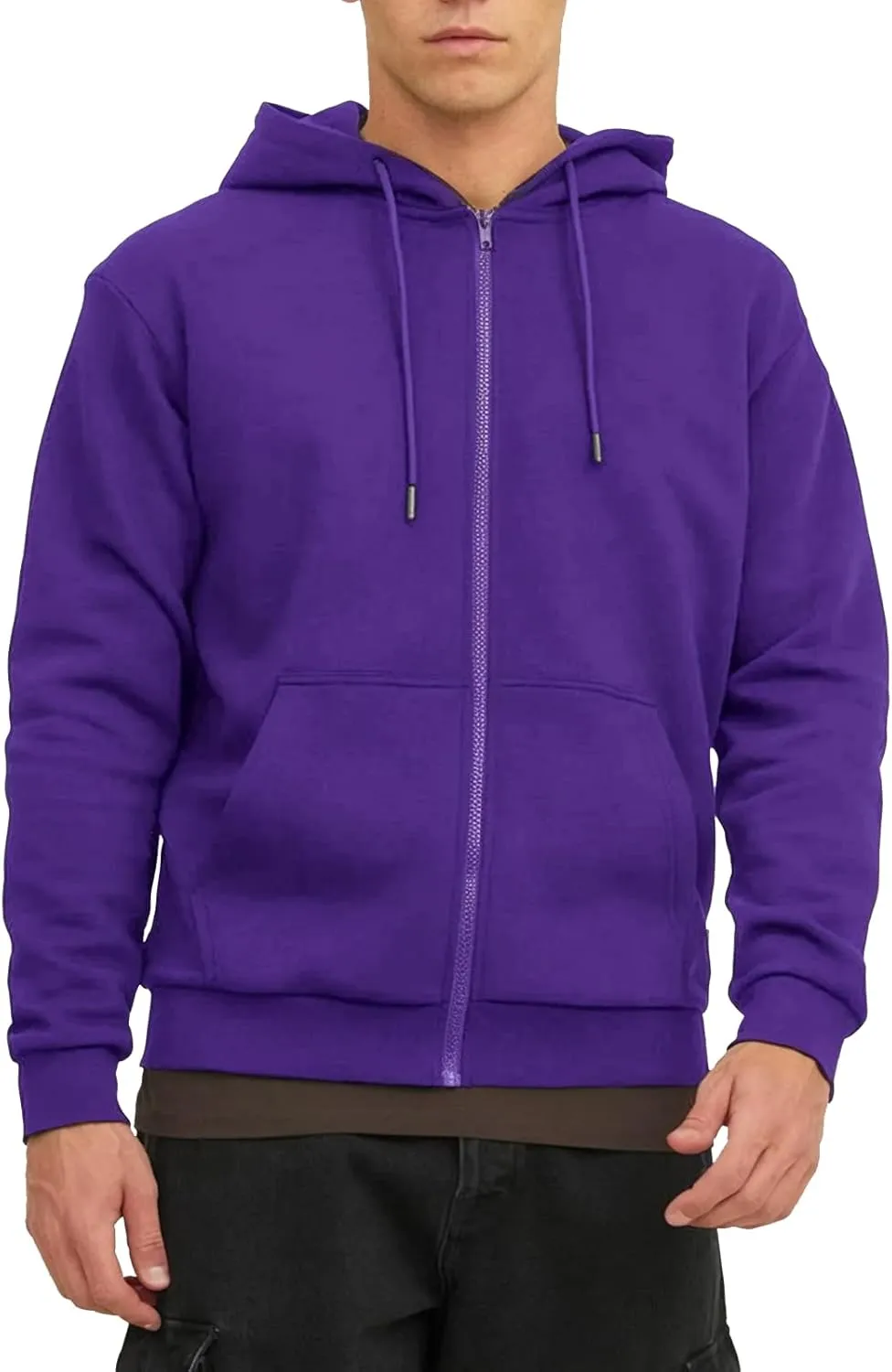 TUVEKE Men's Zip Up Hoodie Athletic Hoodies Long Sleeve Fleece Hooded Sweatshirts Lightweigt With Pockets (S-3XL)