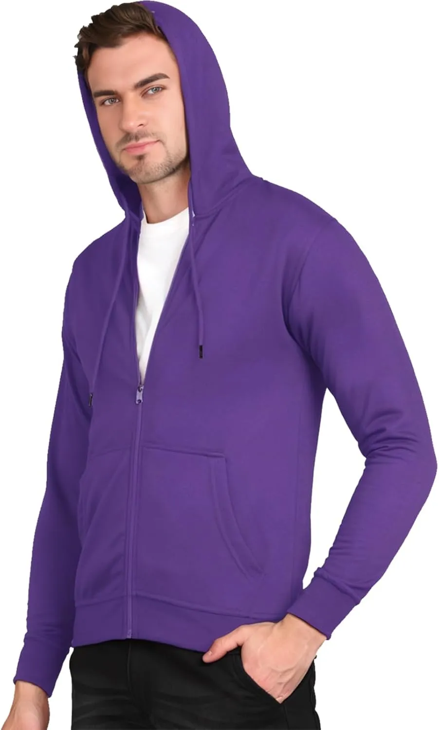 TUVEKE Men's Zip Up Hoodie Athletic Hoodies Long Sleeve Fleece Hooded Sweatshirts Lightweigt With Pockets (S-3XL)