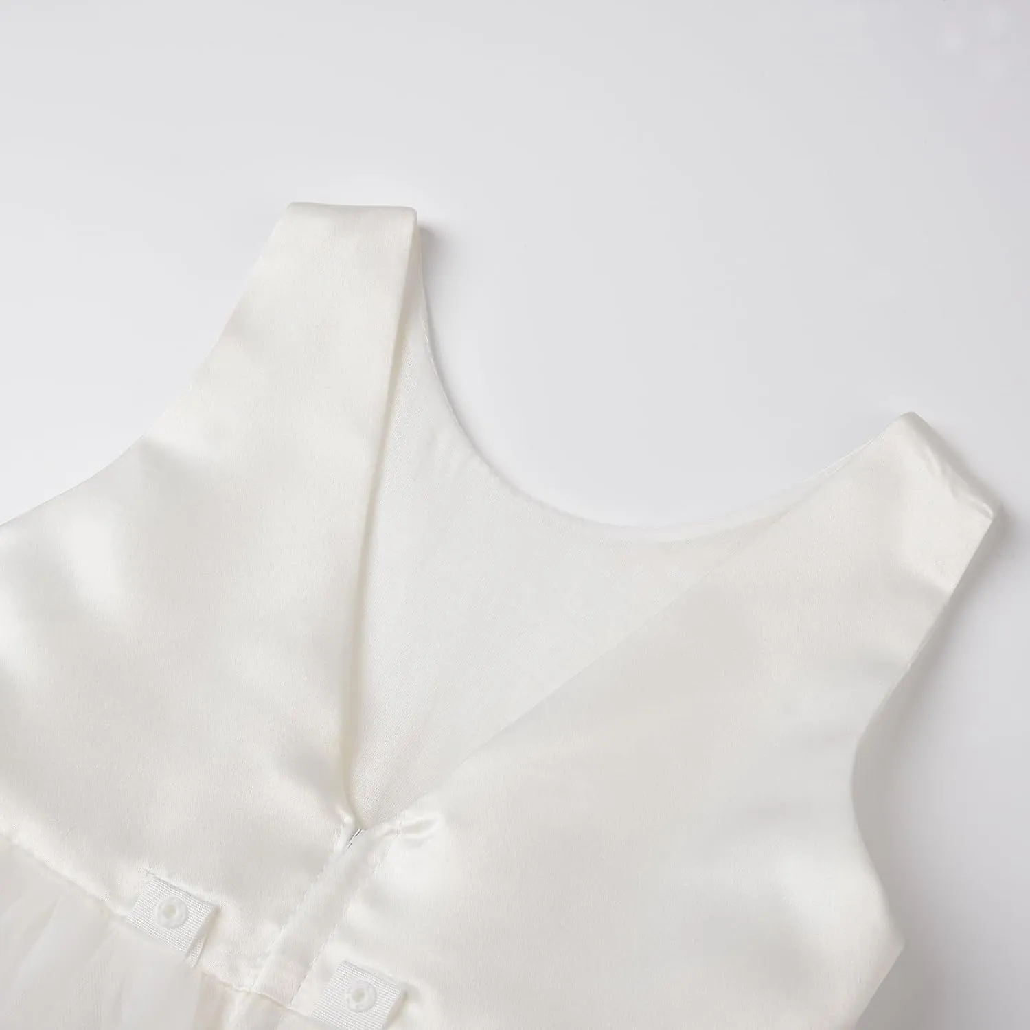 Uhnice Flower Girl Dress Satin Ball Gown for Wedding Party with Bowknot