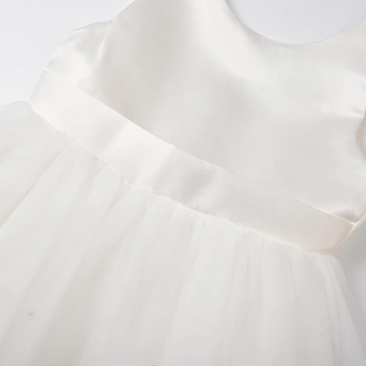 Uhnice Flower Girl Dress Satin Ball Gown for Wedding Party with Bowknot