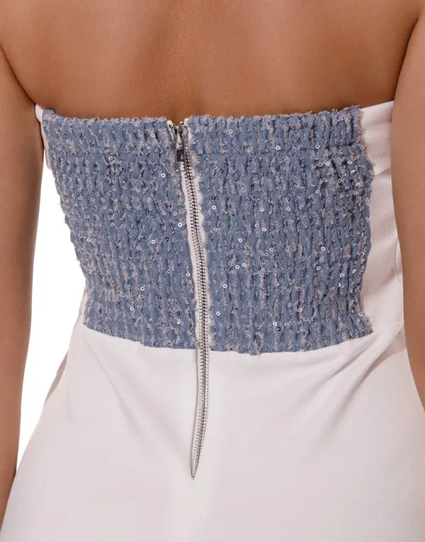 White Solid Contrast Pocket Jumpsuit