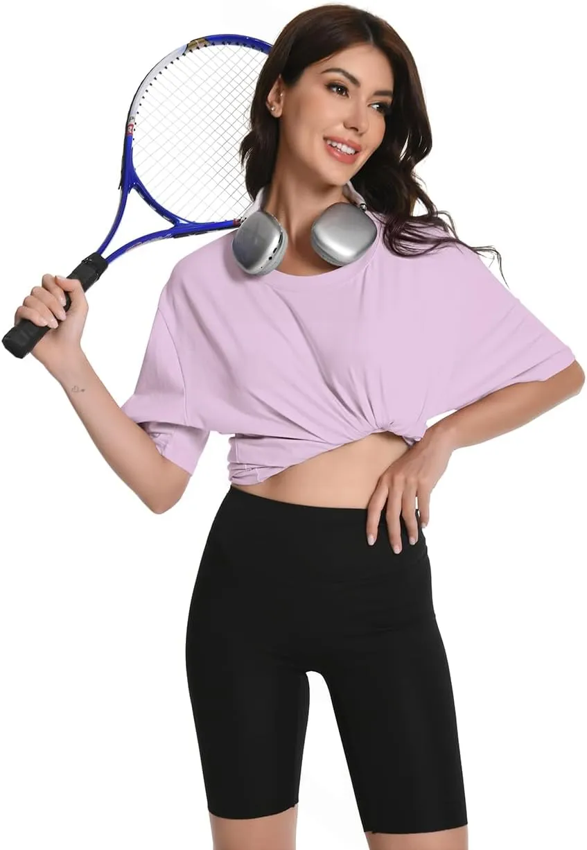 Womens Oversized T Shirts Crewneck Short Sleeve Summer Tops Casual Blouse Basic Tee Trendy Outfits 2025