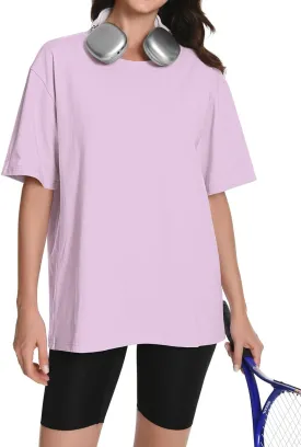 Womens Oversized T Shirts Crewneck Short Sleeve Summer Tops Casual Blouse Basic Tee Trendy Outfits 2025