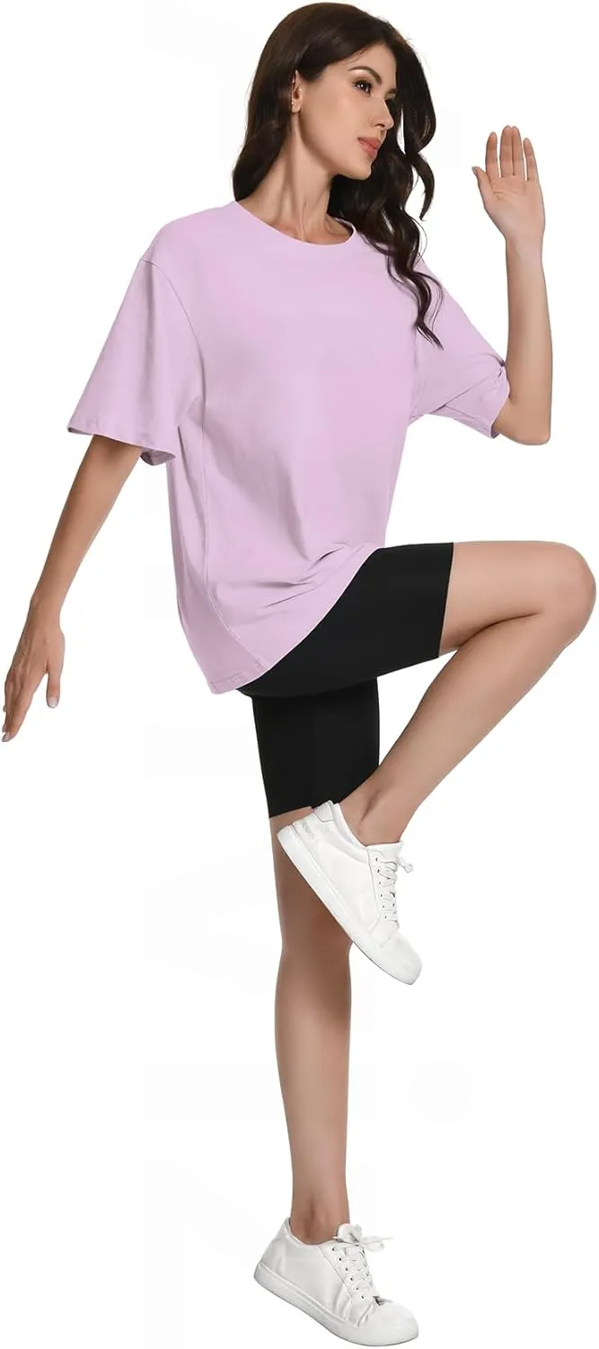 Womens Oversized T Shirts Crewneck Short Sleeve Summer Tops Casual Blouse Basic Tee Trendy Outfits 2025