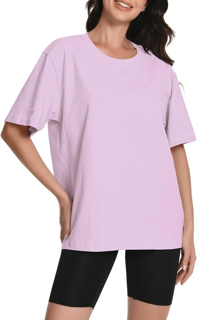 Womens Oversized T Shirts Crewneck Short Sleeve Summer Tops Casual Blouse Basic Tee Trendy Outfits 2025
