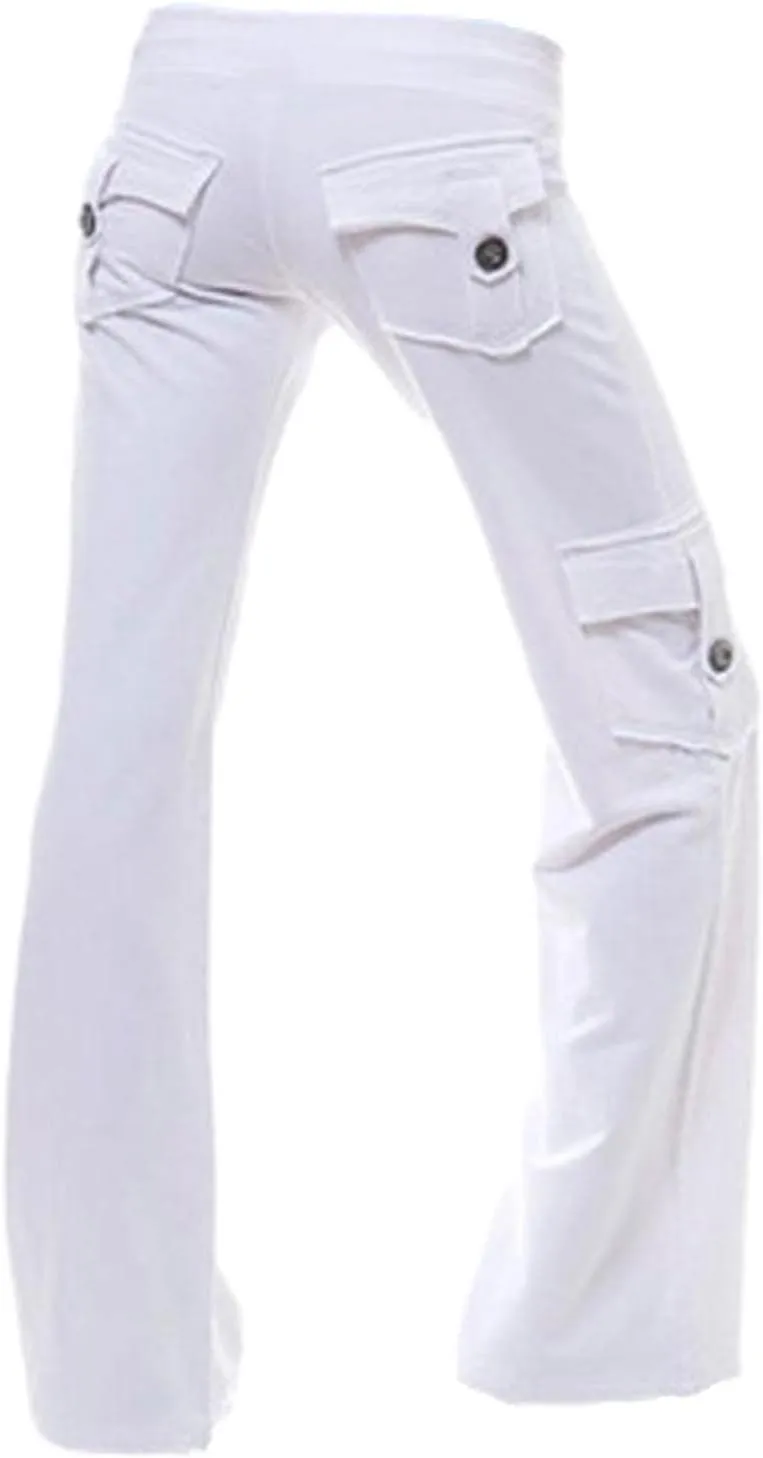 Womens Palazzo Yoga Pants Wide Leg Cargo Pants High Waist with Pockets Stretch Work Travel Casual Sweatpants Plus Size